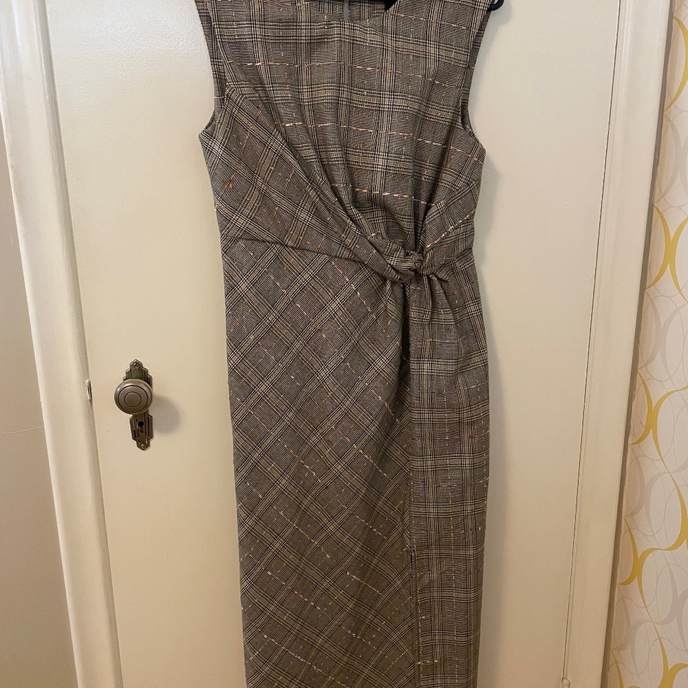 Elegant Plaid Sleeveless Dress